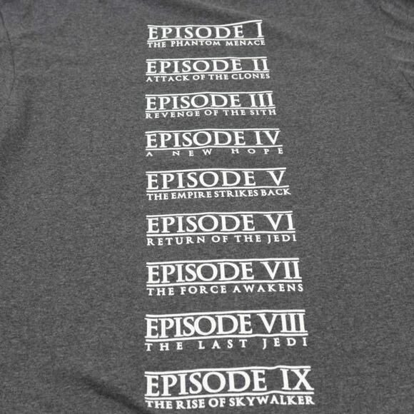 Star Wars Episodes Mens Graphic T-Shirt Gray White Heathered Crew Neck Tee L New - Picture 2 of 8